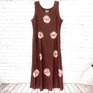 NWOT-VINTAGE L.G.S. Plus Tie dye BackTie Sleeveless Flared RelaxedFit Maxi Dress
